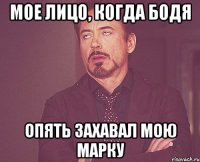 мое лицо, когда бодя опять захавал мою марку