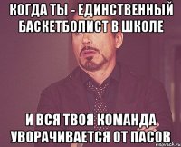 когда ты - единственный баскетболист в школе и вся твоя команда уворачивается от пасов