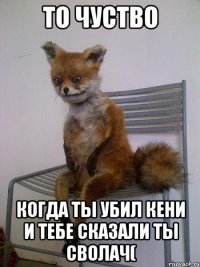 то чуство когда ты убил кени и тебе сказали ты сволач(