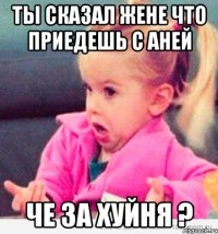 ты сказал жене что приедешь с аней че за хуйня ?