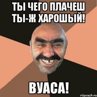 ты чего плачеш ты-ж харошый! вуаса!