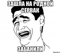 зашла на родной сервак забанили