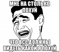 мне на столько похуй что все должны видеть какой я похуй