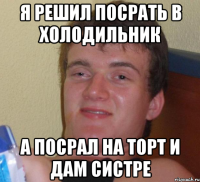 я решил посрать в холодильник а посрал на торт и дам систре