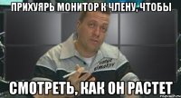 прихуярь монитор к члену, чтобы смотреть, как он растет