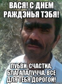 вася! с днем раждэнья тэбя! лубви, счастиа, благапалучча, все для тебя дорогой!