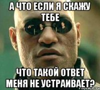 а что если я скажу тебе что такой ответ меня не устраивает?