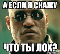 а если я скажу что ты лох?