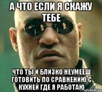 а что если я скажу тебе что ты и близко неумееш готовить по сравнению с кухней где я работаю