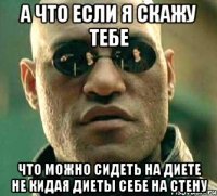 а что если я скажу тебе что можно сидеть на диете не кидая диеты себе на стену