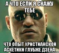 а что если я скажу тебе что опыт христианской аскетики глубже дзена