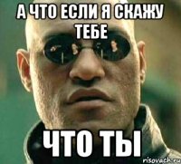 а что если я скажу тебе что ты