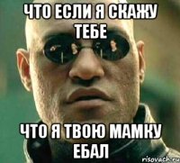 что если я скажу тебе что я твою мамку ебал