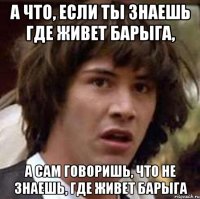 а что, если ты знаешь где живет барыга, а сам говоришь, что не знаешь, где живет барыга