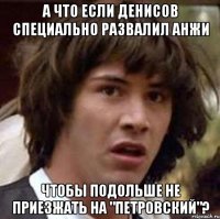 а что если денисов специально развалил анжи чтобы подольше не приезжать на "петровский"?