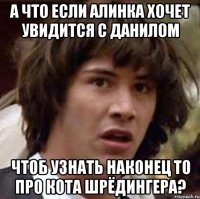 а что если алинка хочет увидится с данилом чтоб узнать наконец то про кота шрёдингера?