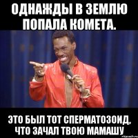 однажды в землю попала комета. это был тот сперматозоид, что зачал твою мамашу