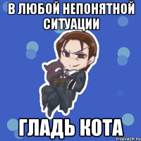 в любой непонятной ситуации гладь кота