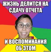 жизнь делится на сдачу отчета и воспоминания об этом