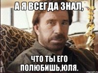 а я всегда знал, что ты его полюбишь,юля.