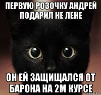 первую розочку андрей подарил не лене он ей защищался от барона на 2м курсе