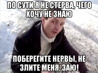 по сути я не стерва, чего хочу не знаю поберегите нервы, не злите меня, заю!