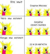 Спартак Москва Пройти Сенкт-Галлен 22 и 29 августа