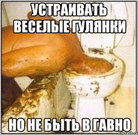 устраивать веселые гулянки но не быть в гавно