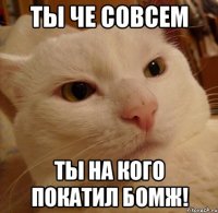 ты че совсем ты на кого покатил бомж!