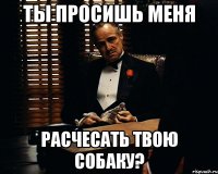 ты просишь меня расчесать твою собаку?