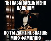 ты называешь меня ваньком но ты даже не знаешь мою фамилию