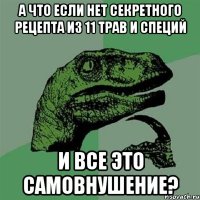 а что если нет секретного рецепта из 11 трав и специй и все это самовнушение?