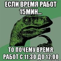 если время работ 15мин... то почему время работ с 11:30 до 12:00