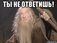 ты не ответишь! 