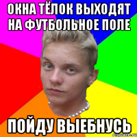 окна тёлок выходят на футбольное поле пойду выебнусь