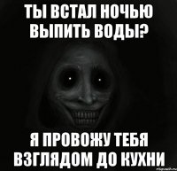 ты встал ночью выпить воды? я провожу тебя взглядом до кухни