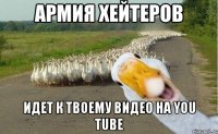 армия хейтеров идет к твоему видео на you tube