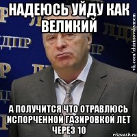 надеюсь уйду как великий а получится что отравлюсь испорченной газировкой лет через 10