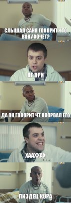 слышал саня говорит что вову хочет? не ври да он говорит чт опорвал его хааххах пиздец кора