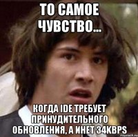 то самое чувство... когда ide требует принудительного обновления, а инет 34kbps