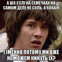 а шо єслі на семечках на самом деле не соль, а кокаїн і іменно потому ми вже не можем кинуть їх?