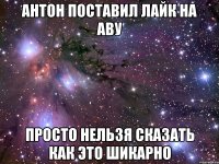 антон поставил лайк на аву просто нельзя сказать как это шикарно