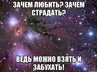 зачем любить? зачем страдать? ведь можно взять и забухать!