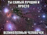 ты самый лучший и просто великолепный человечек