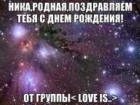 ника,родная,поздравляем тебя с днем рождения! от группы< love is..>