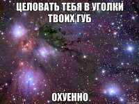 целовать тебя в уголки твоих губ охуенно