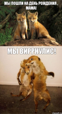 мы пошли на день рождения , мама! мы виррнулис!