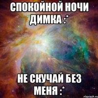 спокойной ночи димка :* не скучай без меня :*