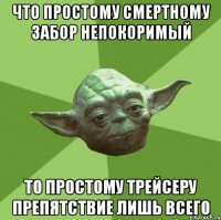 что простому смертному забор непокоримый то простому трейсеру препятствие лишь всего