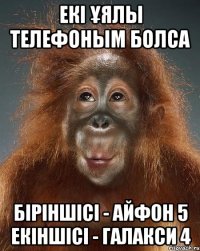 екі Ұялы телефоным болса біріншісі - айфон 5 екіншісі - галакси 4